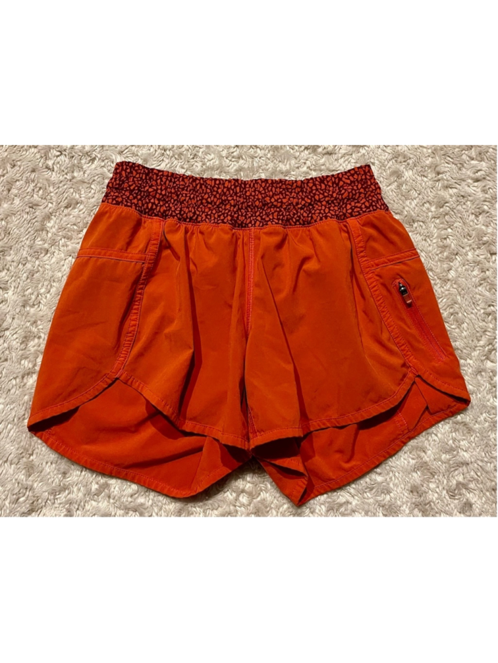 Lululemon Tracker Shorts Size 4 Orange Good Condition